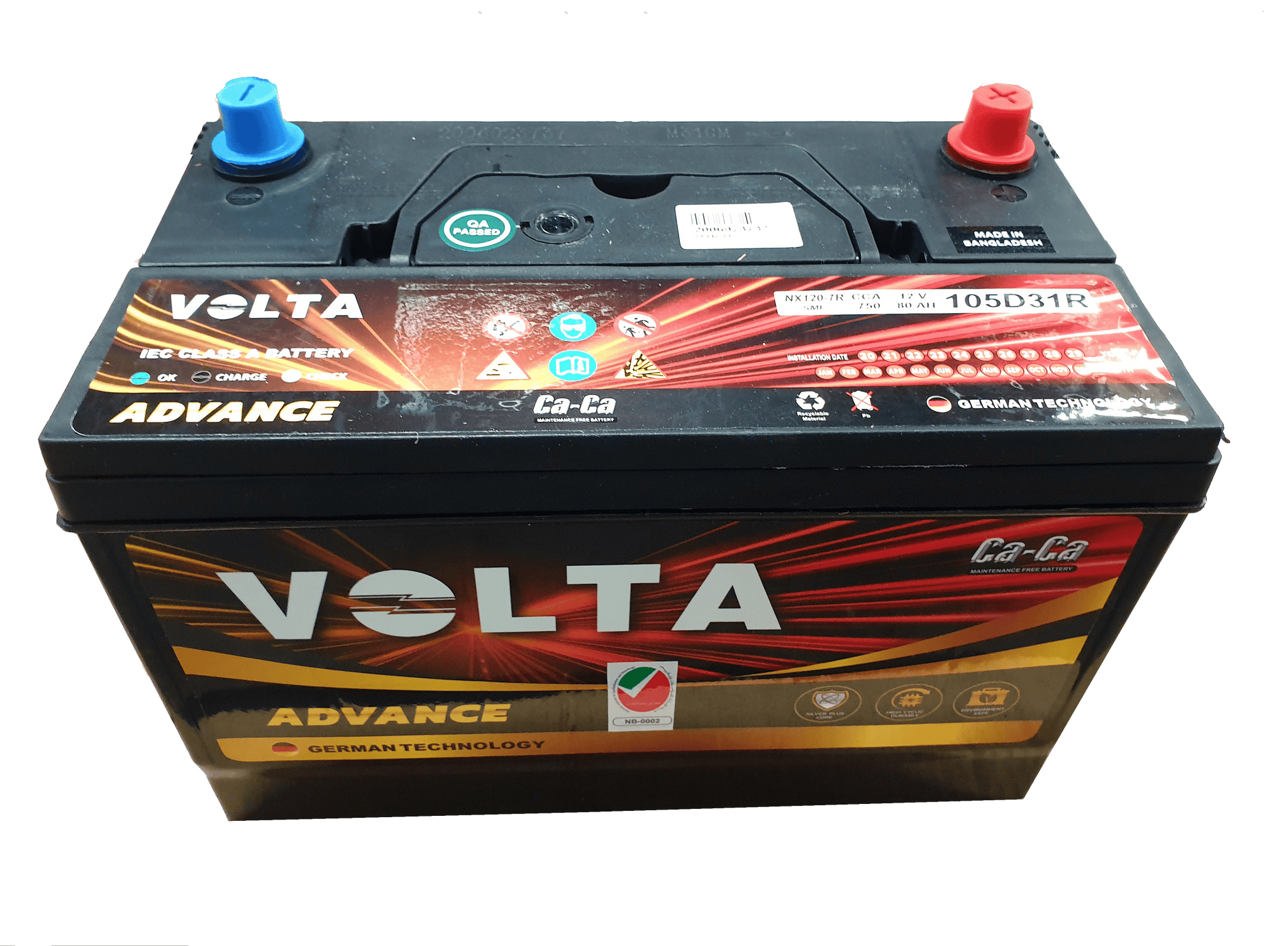 Car battery, automobile, Volta, Silver, 12V, 80Ah, 800A, Borne + Dcha.,  278x175x190mm, 2 years warranty, valid for any charger, battery starter,  European manufacture - AliExpress
