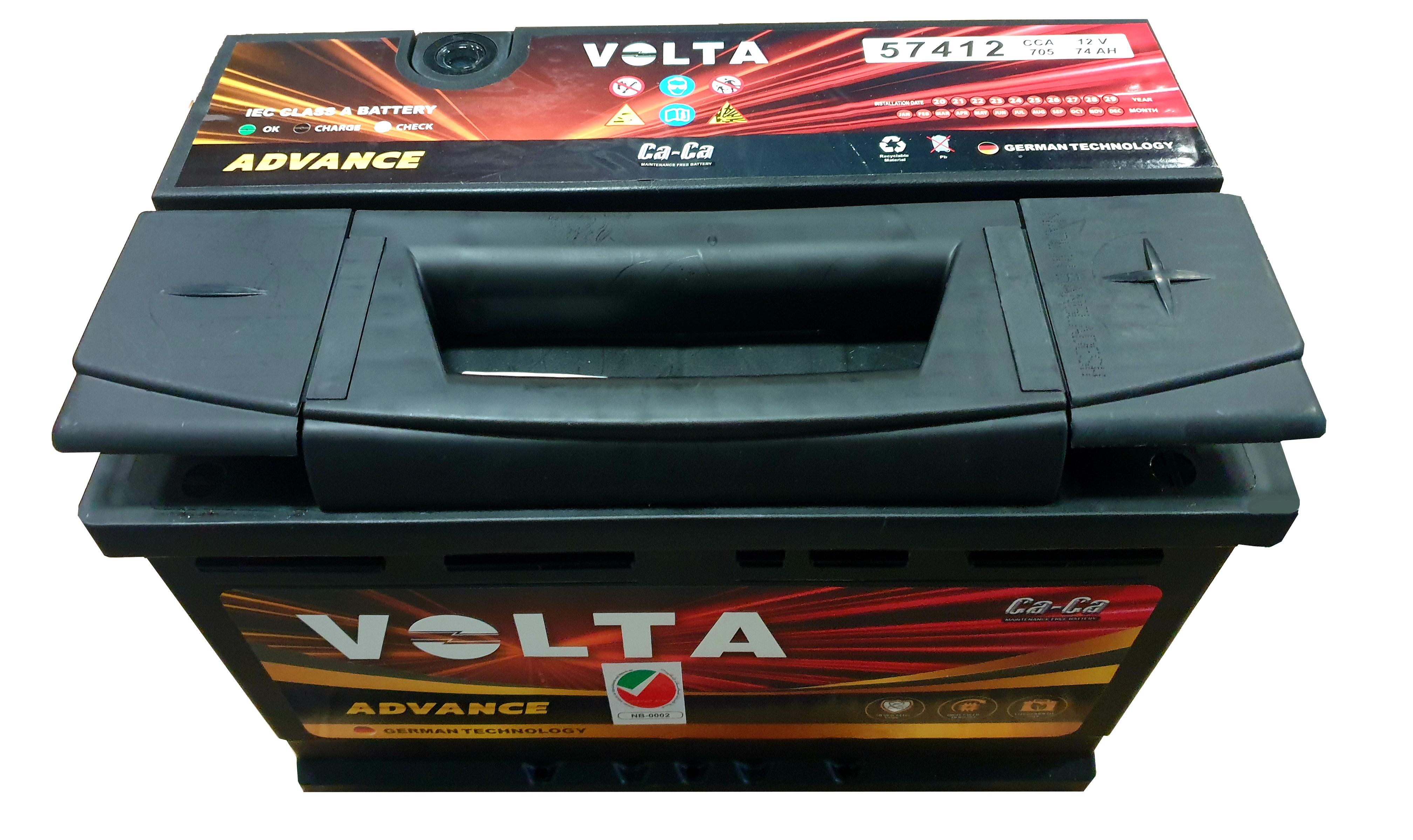 Volta 12V DIN 57412 74AH Car Battery