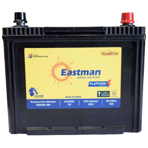 Eastman - 80D26L 12V Left Terminal 70 AH JIS Car Battery