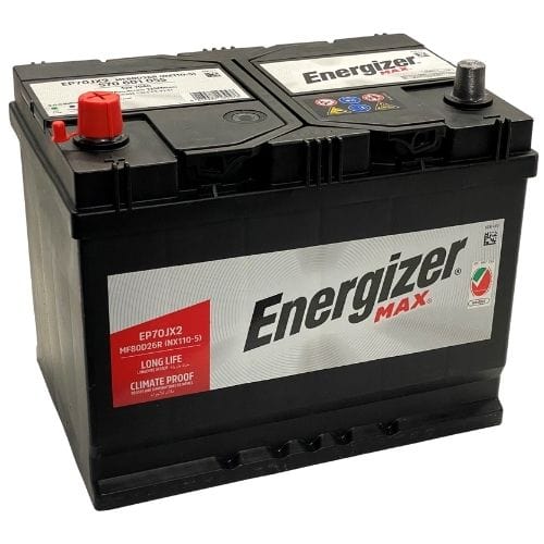 Energizer - 80D26R Right Terminal  12V JIS 70AH Car Battery