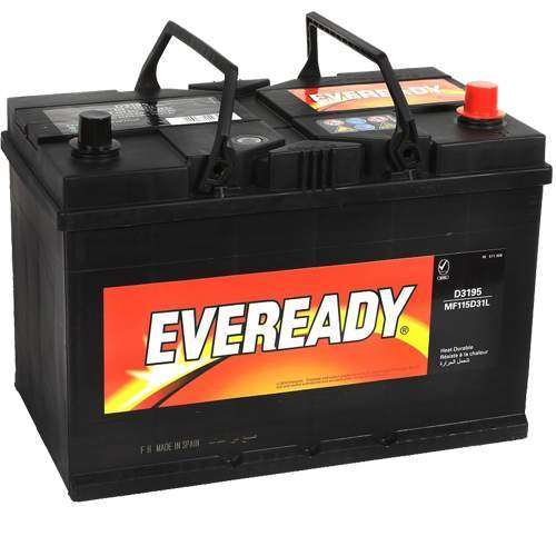 Eveready - 115D31L Left Terminal 12V JIS 95AH Car Battery