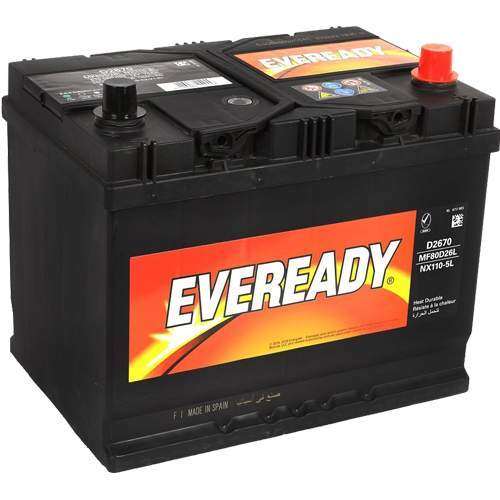 Eveready - 80D26L Left Terminal 12V JIS 70AH Car Battery