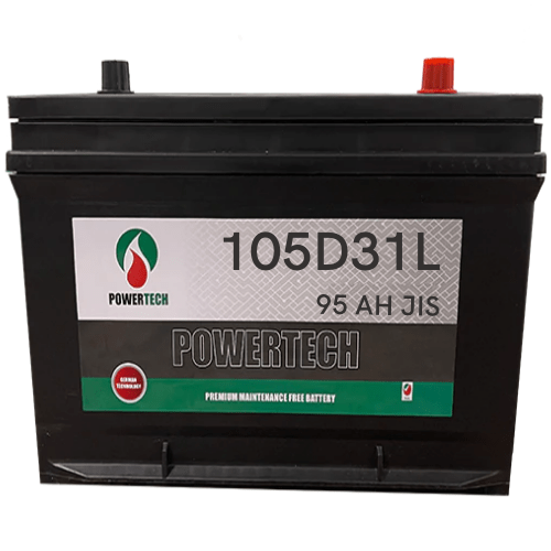 Powertech - 105D31L 12V Left Terminal 95 AH JIS Car Battery