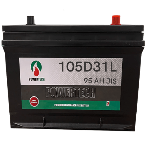 POWERTECH Battery Powertech - 105D31L 12V Left Terminal 95 AH JIS Car Battery