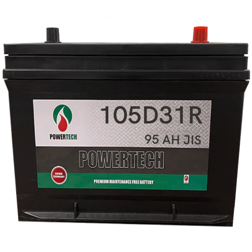 Powertech - 105D31R 12V Right Terminal 95 AH JIS Car Battery