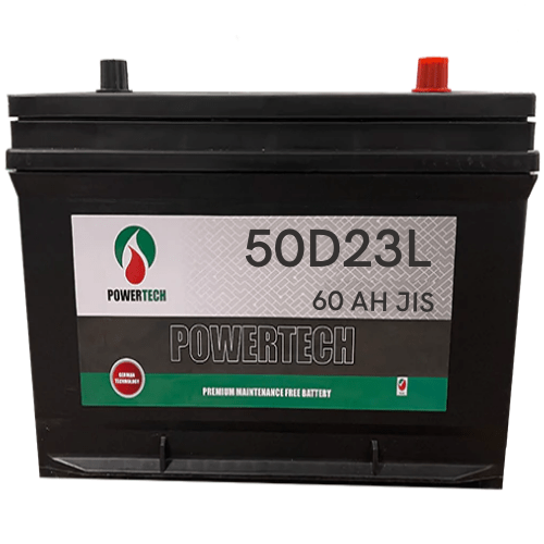 Powertech - 50D23L 12V Left Terminal 60 AH JIS Car Battery