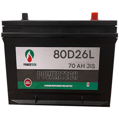 POWERTECH Battery Powertech - 80D26L 12V Left Terminal 70 AH JIS Car Battery - App