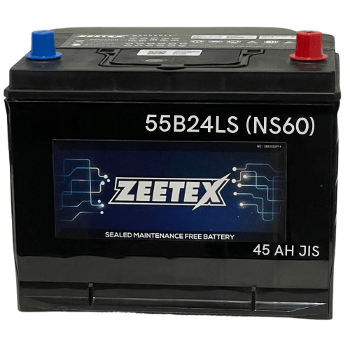 Zeetex - 55B24LS Left Terminal 12V JIS 45AH Car Battery