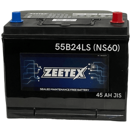 Zeetex - 55B24LS Left Terminal 12V JIS 45AH Car Battery