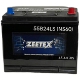 Zeetex - 55B24LS Left Terminal 12V JIS 45AH Car Battery
