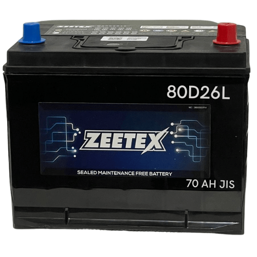 ZEETEX Battery Zeetex - 80D26L Left Terminal 12V JIS 70AH Car Battery
