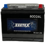 Zeetex - 80D26L Left Terminal 12V JIS 70AH Car Battery