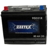 Zeetex - 95D31R Right Terminal 12V JIS 80AH Car Battery
